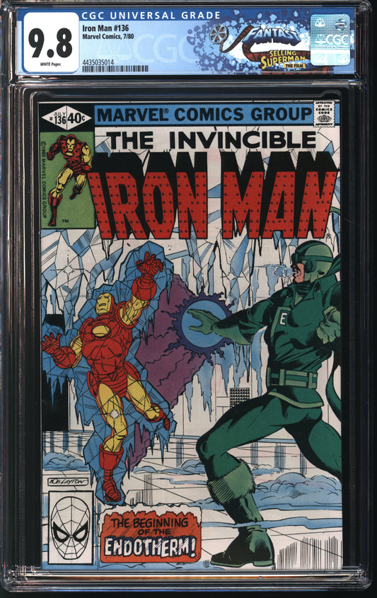 Marvel Comics Iron Man 136 7/80 FANTAST CGC 9.8 White Pages