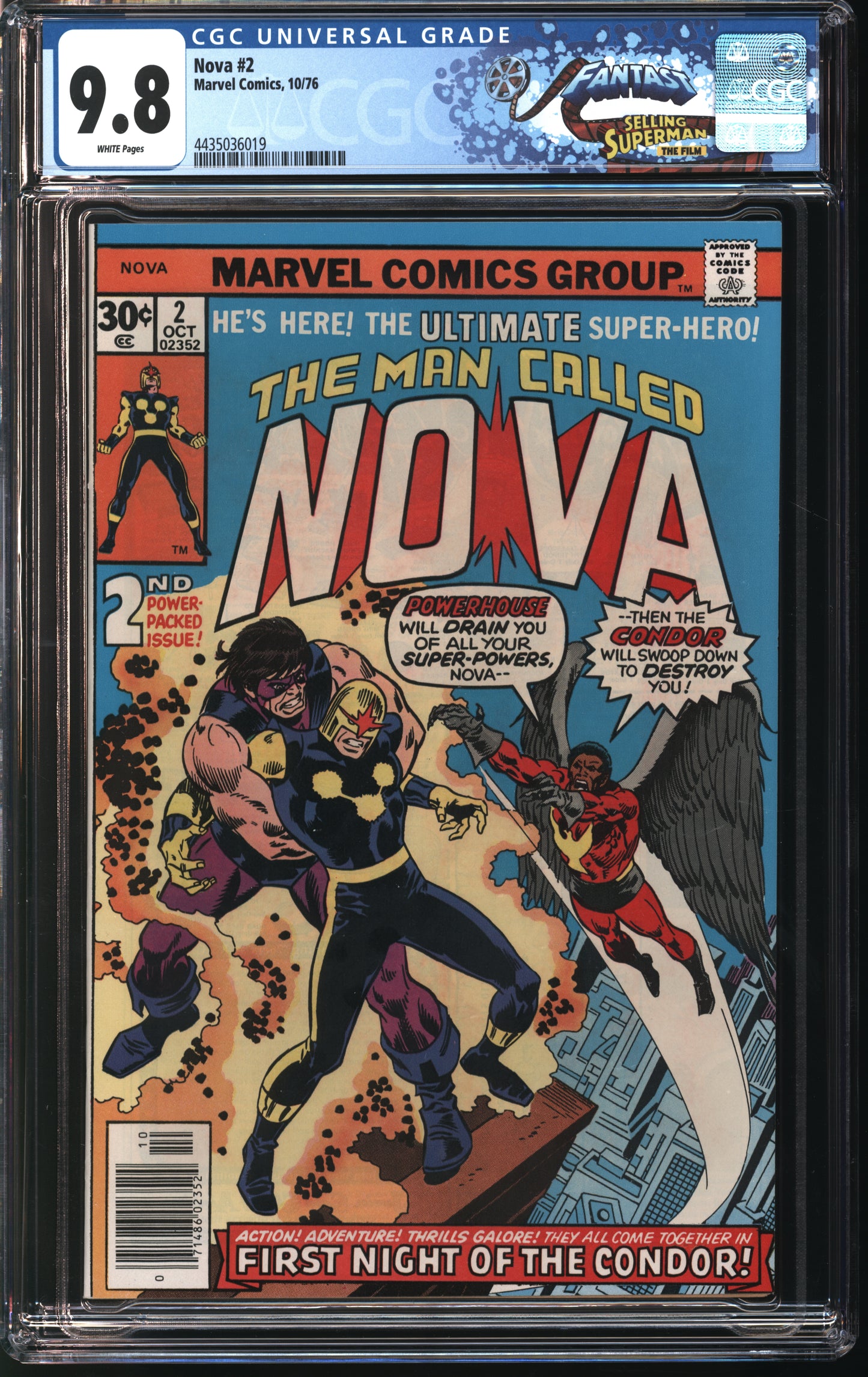 Marvel Comics Nova 2 10/76 FANTAST CGC 9.8 White Pages