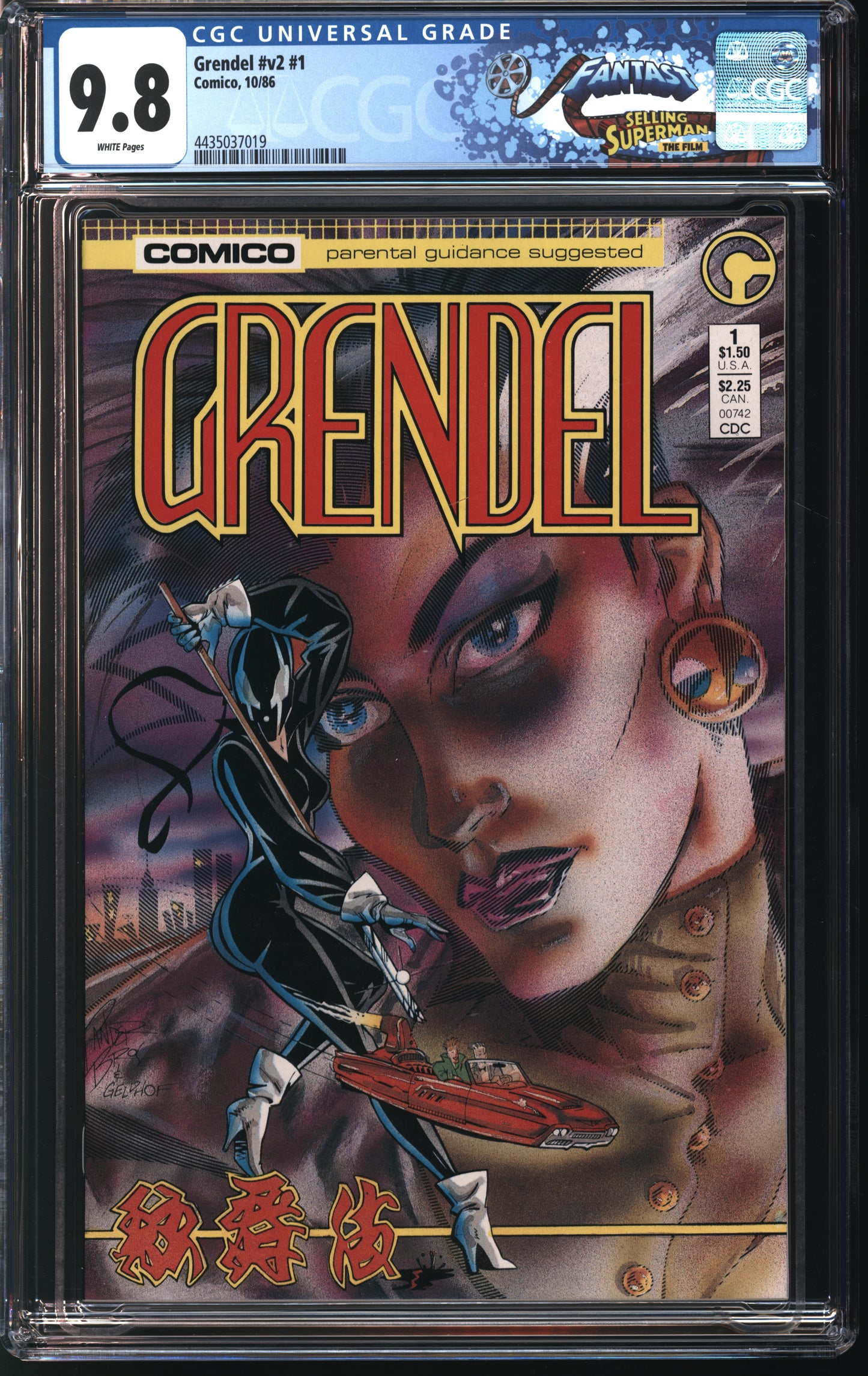 Comico Grendel v2 1 10/86 FANTAST CGC 9.8 White Pages