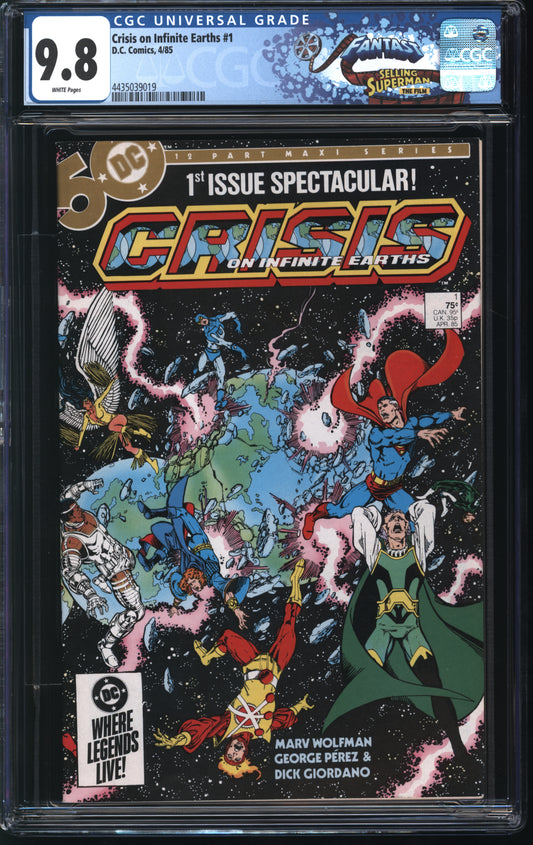 DC Comics Crisis on Infinite Earths 1 4/85 FANTAST CGC 9.8 White pages