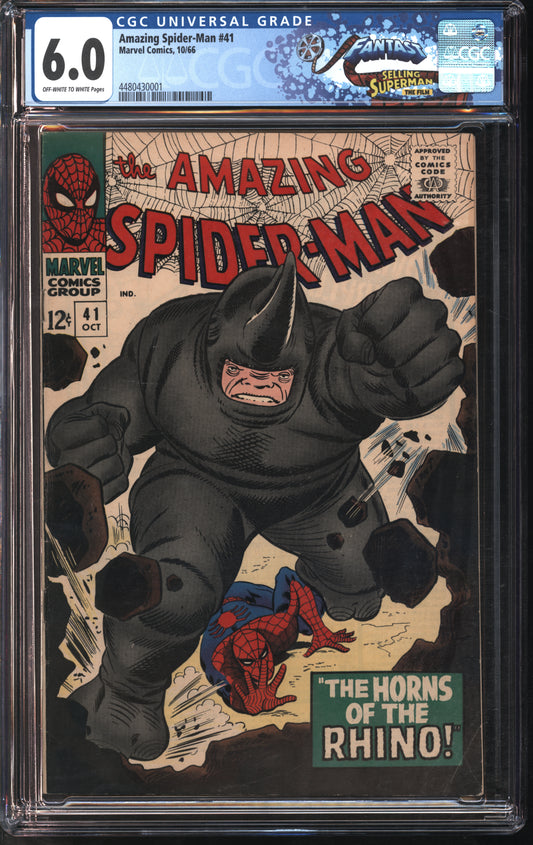Marvel Spider-Man #41 10/66 FANTAST CGC 6.0 Off-White to White Pages