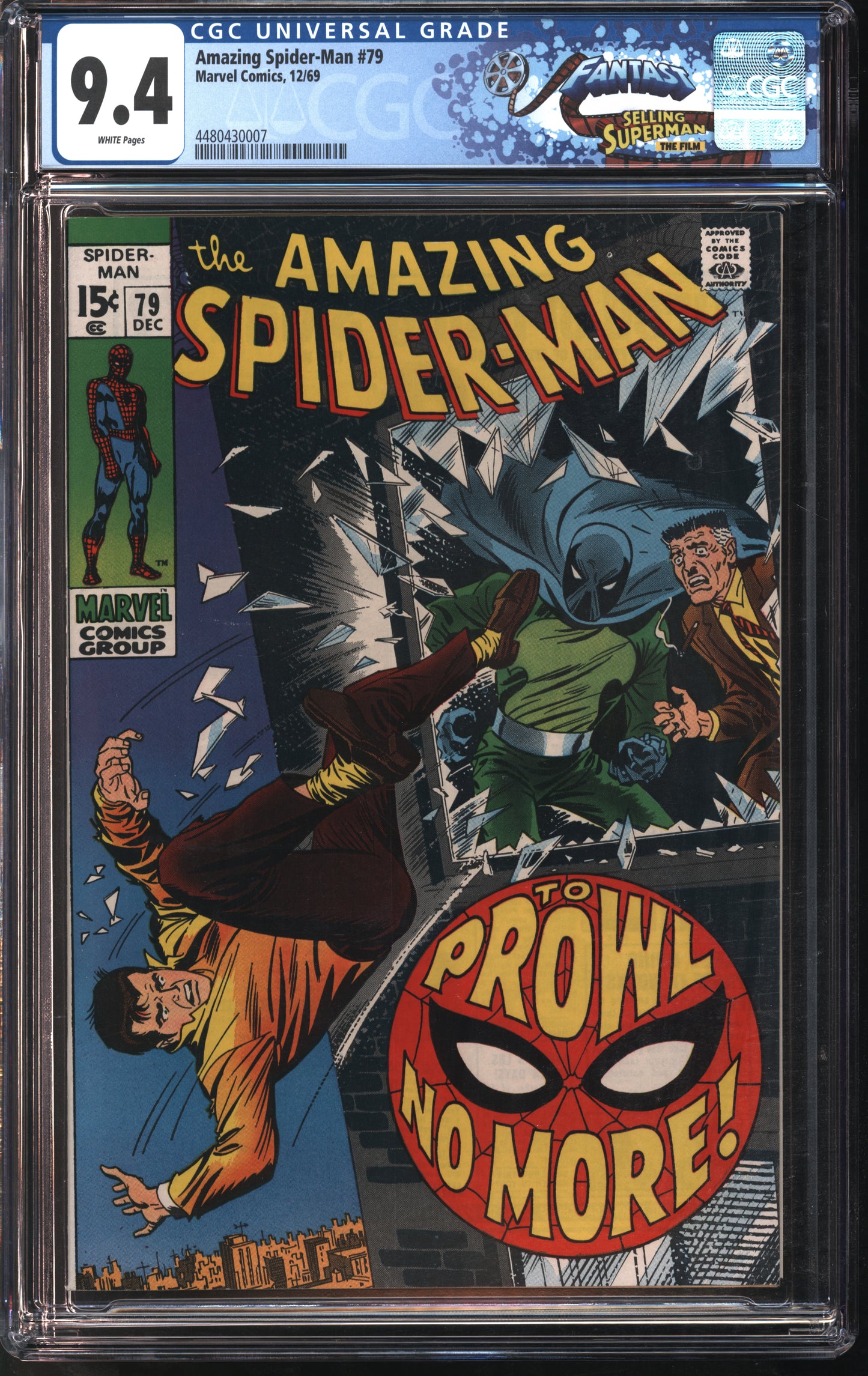 Marvel Spider-Man #79 12/69 FANTAST CGC 9.4 White Pages