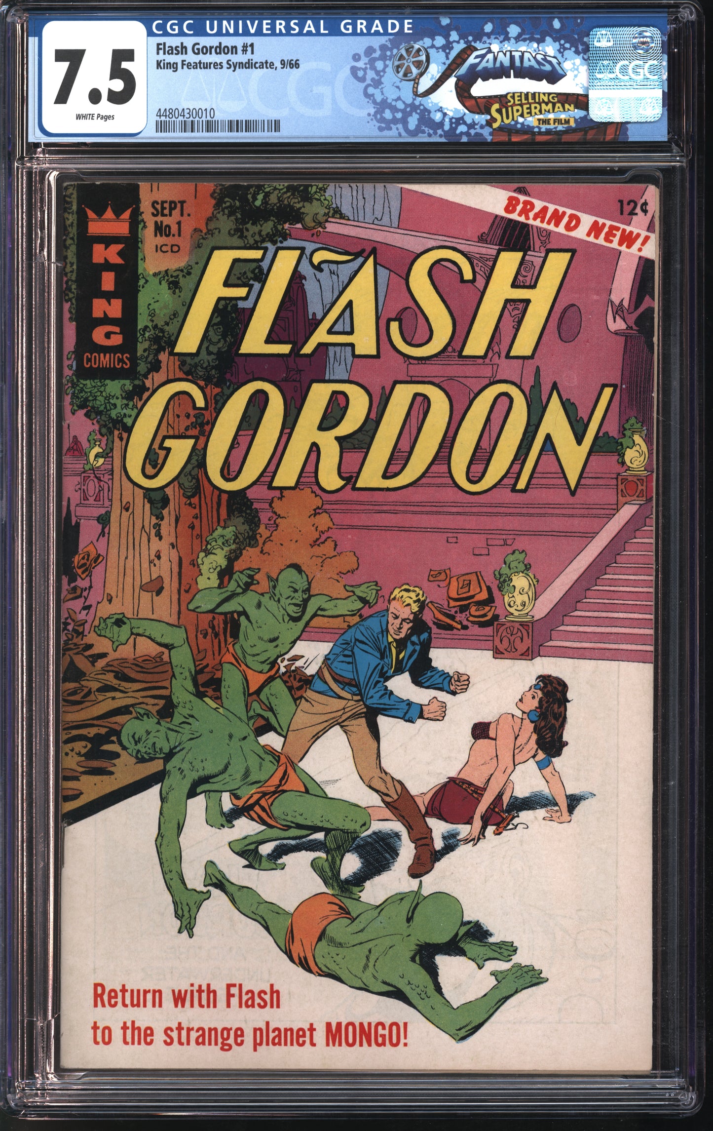 King Comics Flash Gordan #1 9/66 FANTAST CGC 7.5 White Pages