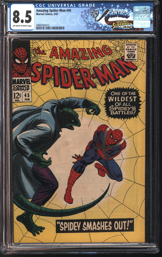 Marvel Amazing Spider-Man #45 2/67 FANTAST CGC 8.5 Off-White to White Pages