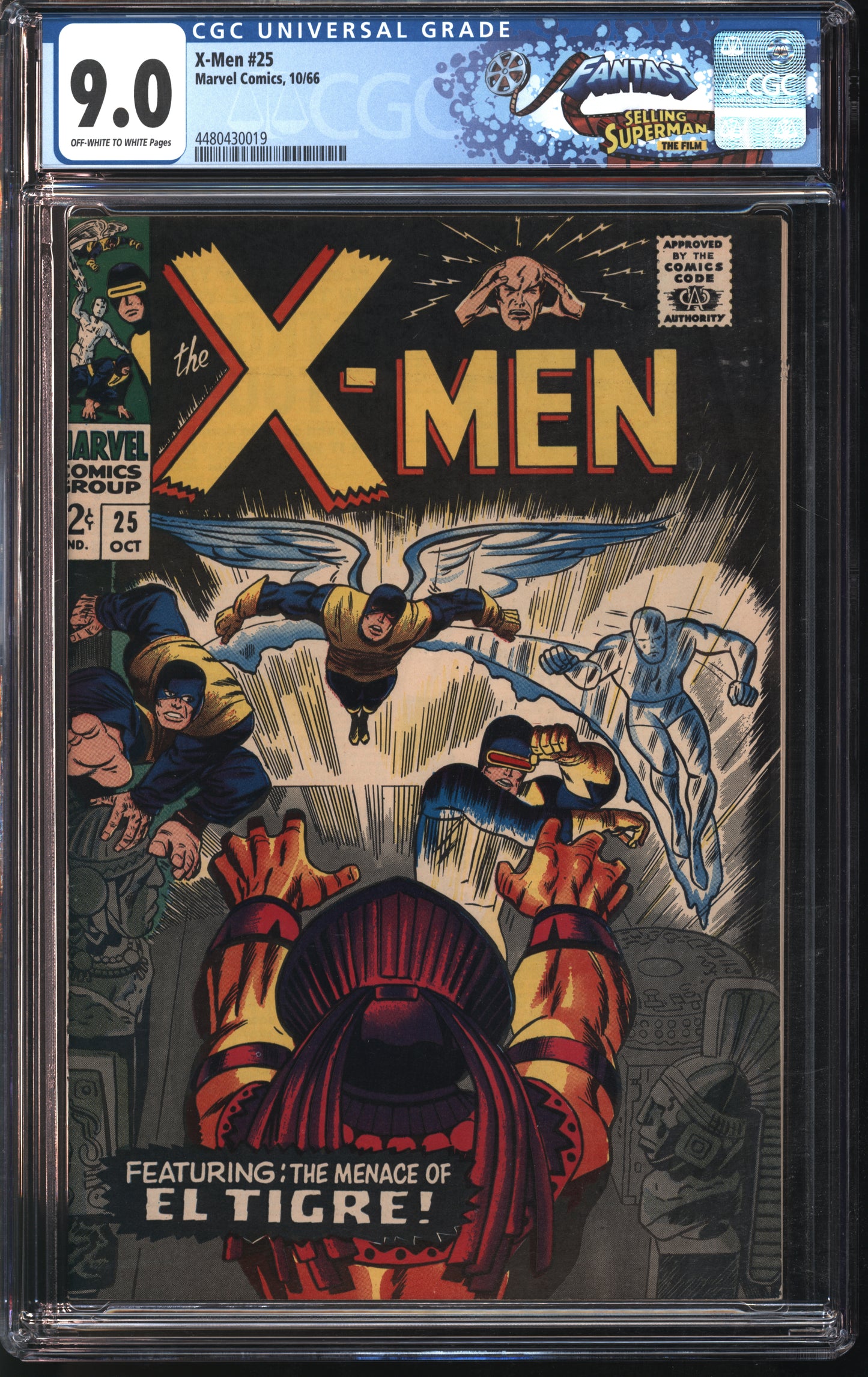 Marvel X-men #25 10/66 FANTAST CGC 9.0 Off-White to White Pages