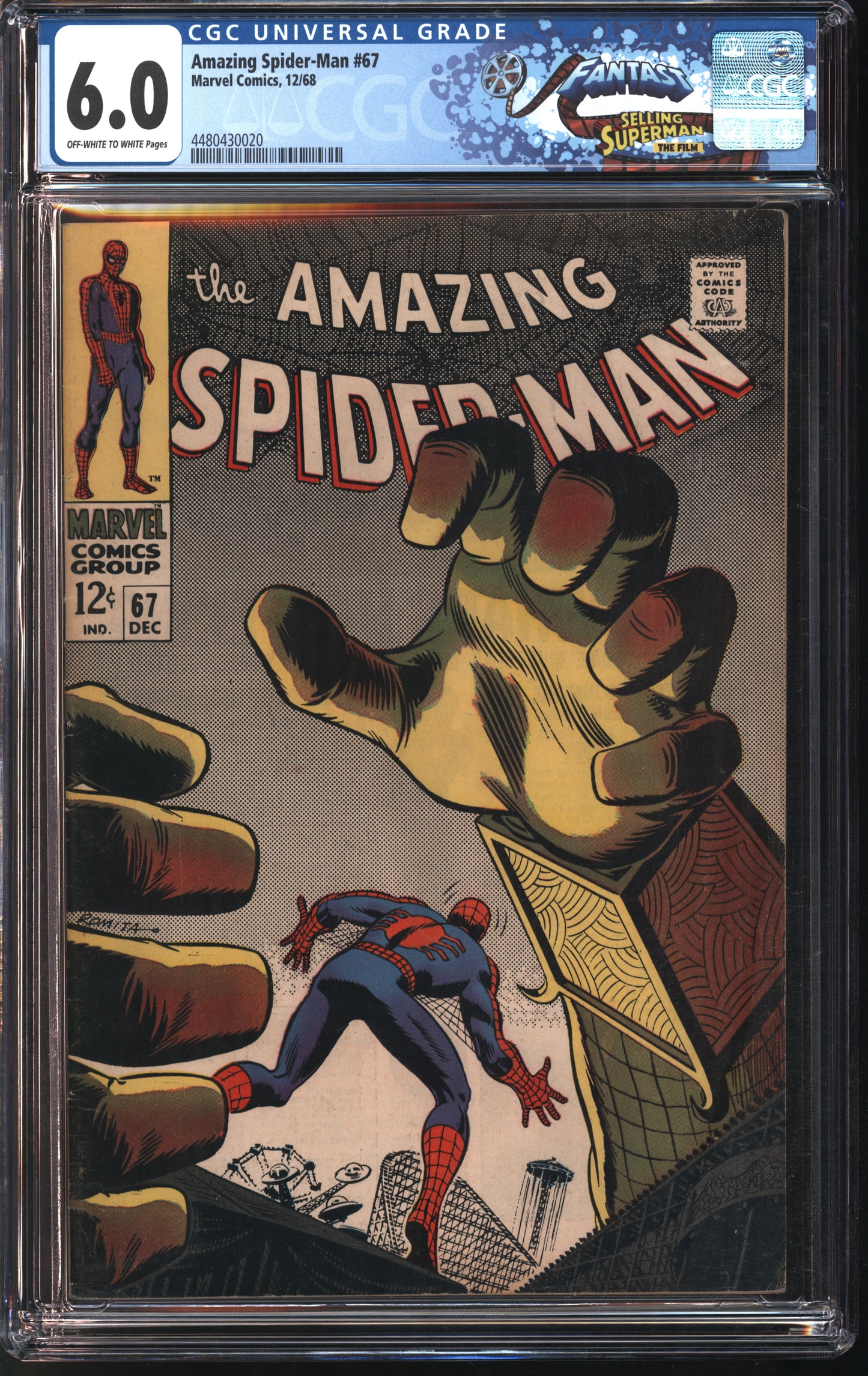 Marvel Amazing Spider-Man #67 12/68 FANTAST CGC 6.0 Off-White to White Pages