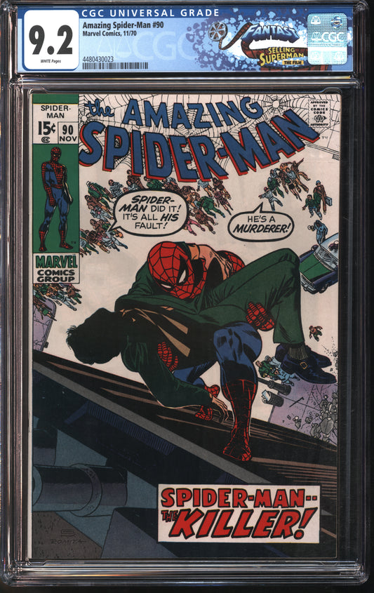 Marvel Amazing Spider-Man #90 11/70 FANTAST CGC 9.2 White Pages