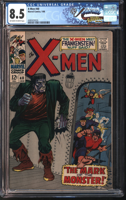 Marvel X-men #40 1/68 FANTAST CGC 8.5 Off-White to White Pages