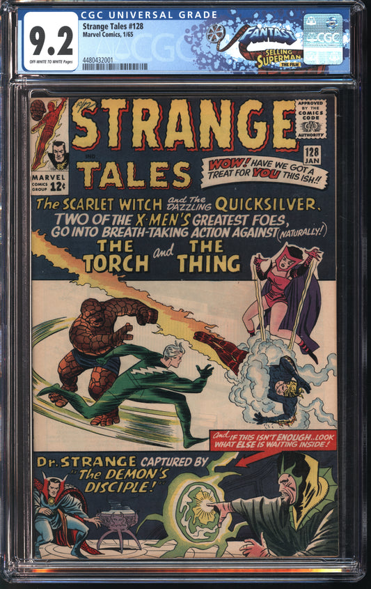 Marvel Comics Strange Tales #128 1/65 FANTAST CGC 9.2 Off-White to White Pages