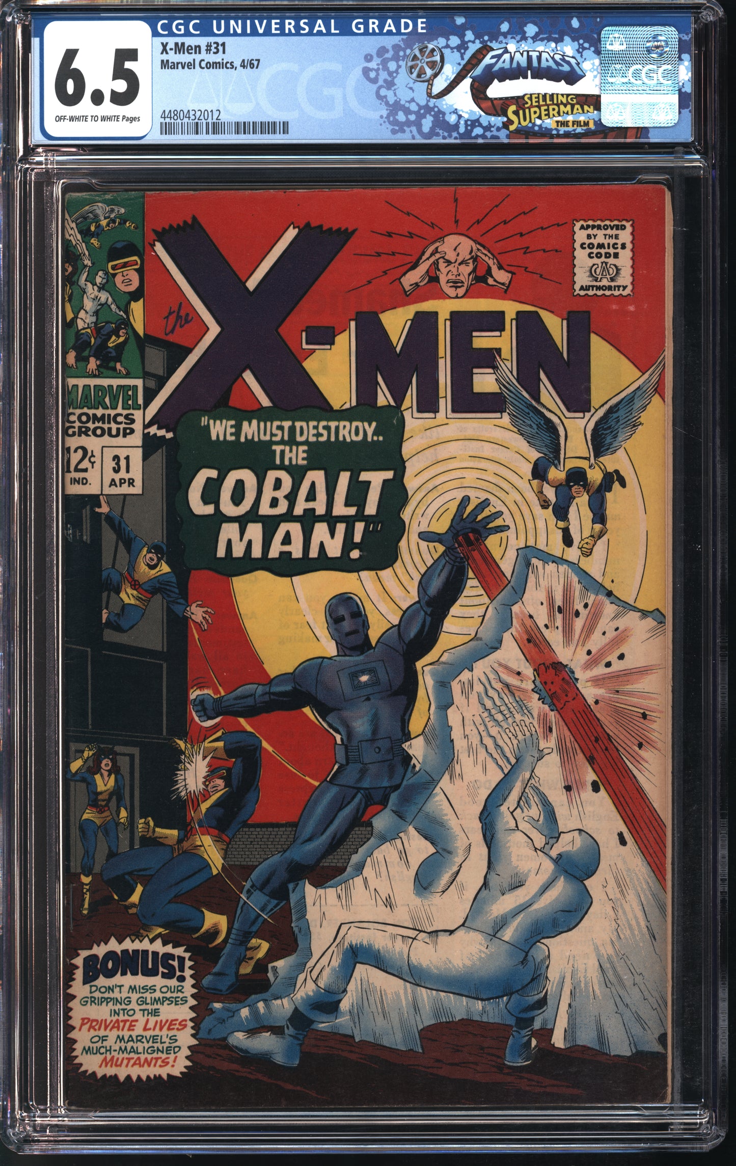 Marvel Comics X-Men #31 4/67 FANTAST CGC 6.5 Off-White to White Pages