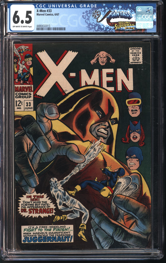 Marvel Comics X-Men #33 6/67 FANTAST CGC 6.5 Off-White to White Pages