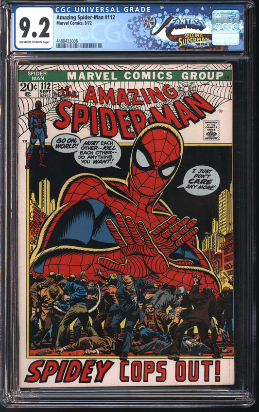 Marvel Comics Amazing Spider-Man #112 9/72 FANTAST CGC 9.2 Off-White to White Pages