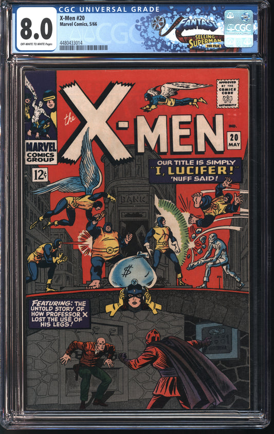 Marvel Comics X-Men #20 5/66 FANTAST CGC 8.0 Off-White to White Pages