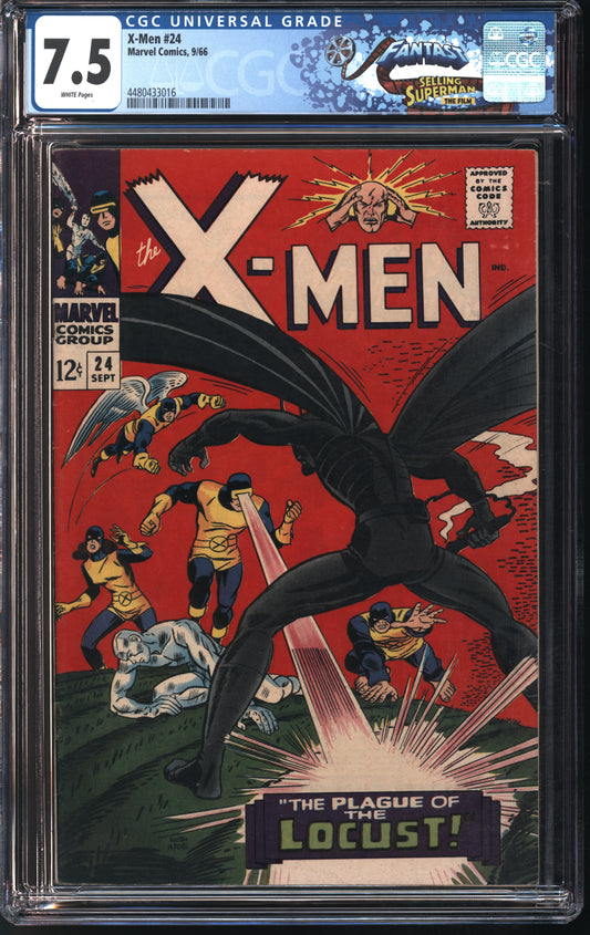 Marvel Comics X-Men #24 9/66 FANTAST CGC 7.5 White Pages