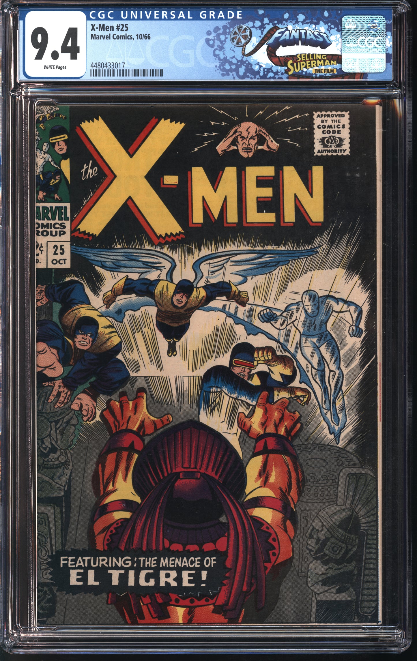 Marvel Comics X-Men #25 10/66 FANTAST CGC 9.4 White Pages