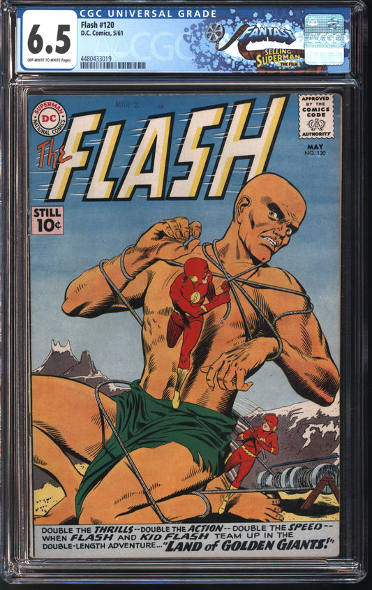 D.C. Comics Flash #120 5/61 FANTAST CGC 6.5 Off-White to White Pages