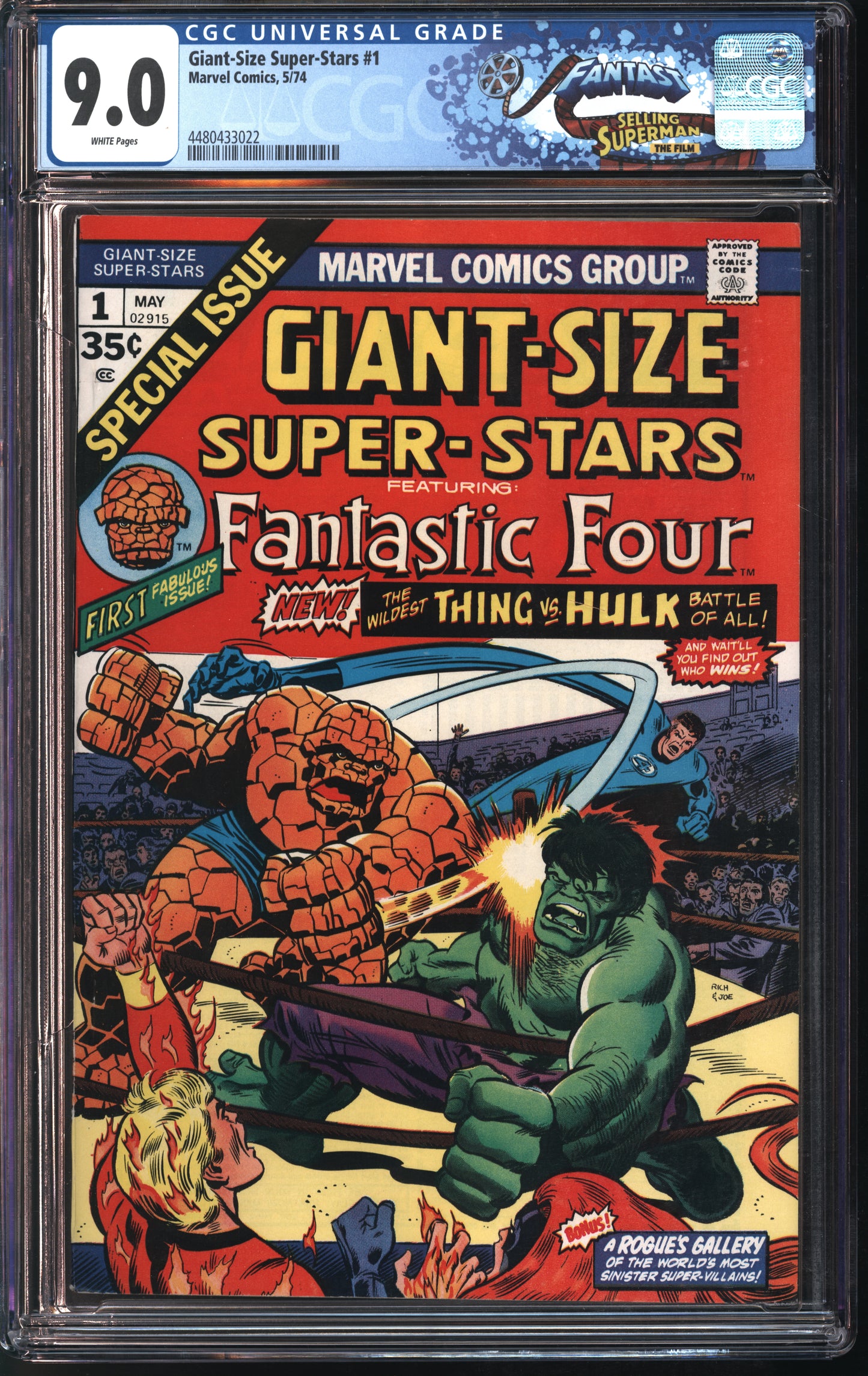 Marvel Comics Giant-Size Super Stars #1 5/74 FANTAST CGC 9.0 White Pages