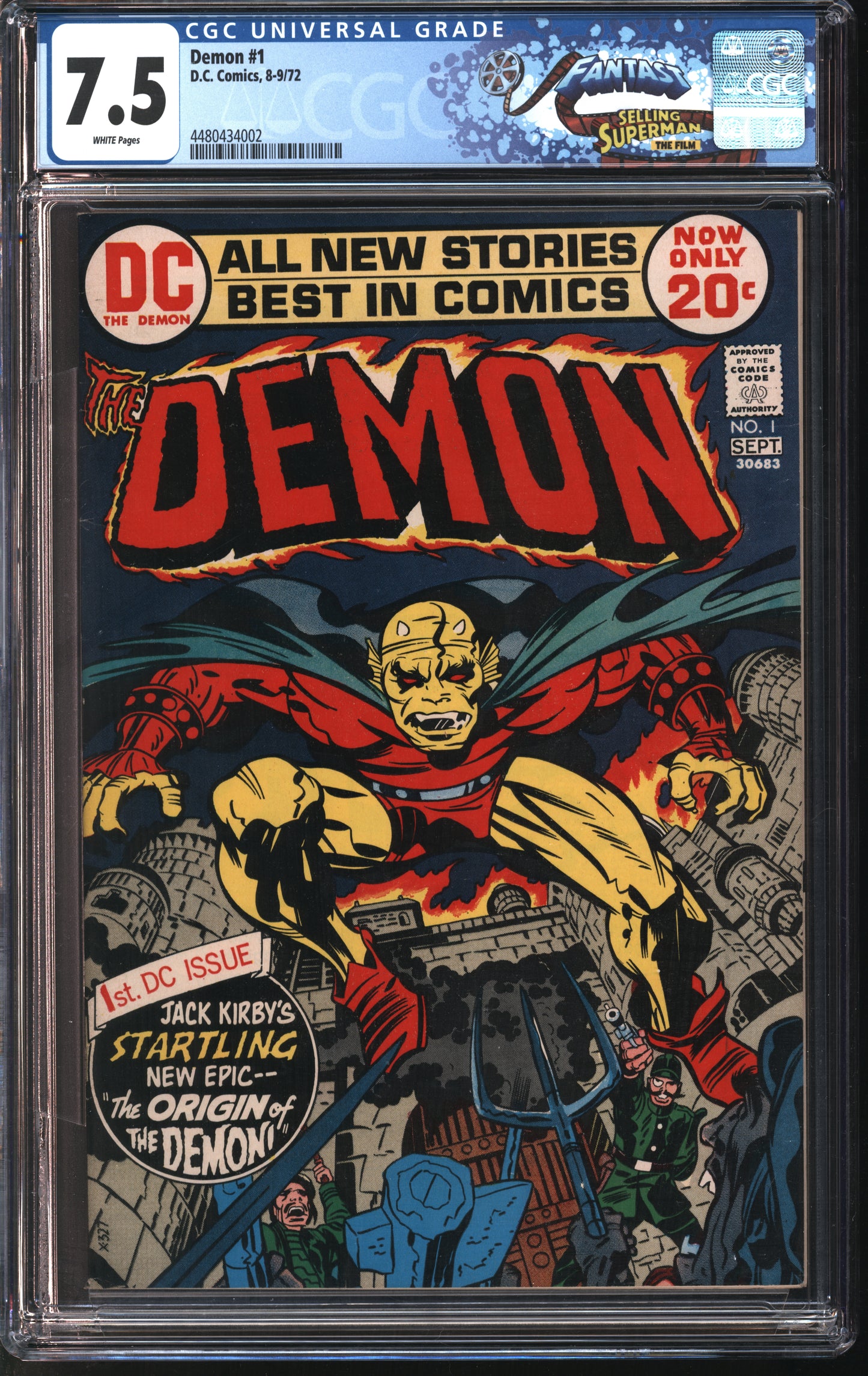 D.C. Comics Demon 1 8-9/72 FANTAST CGC 7.5 White Pages