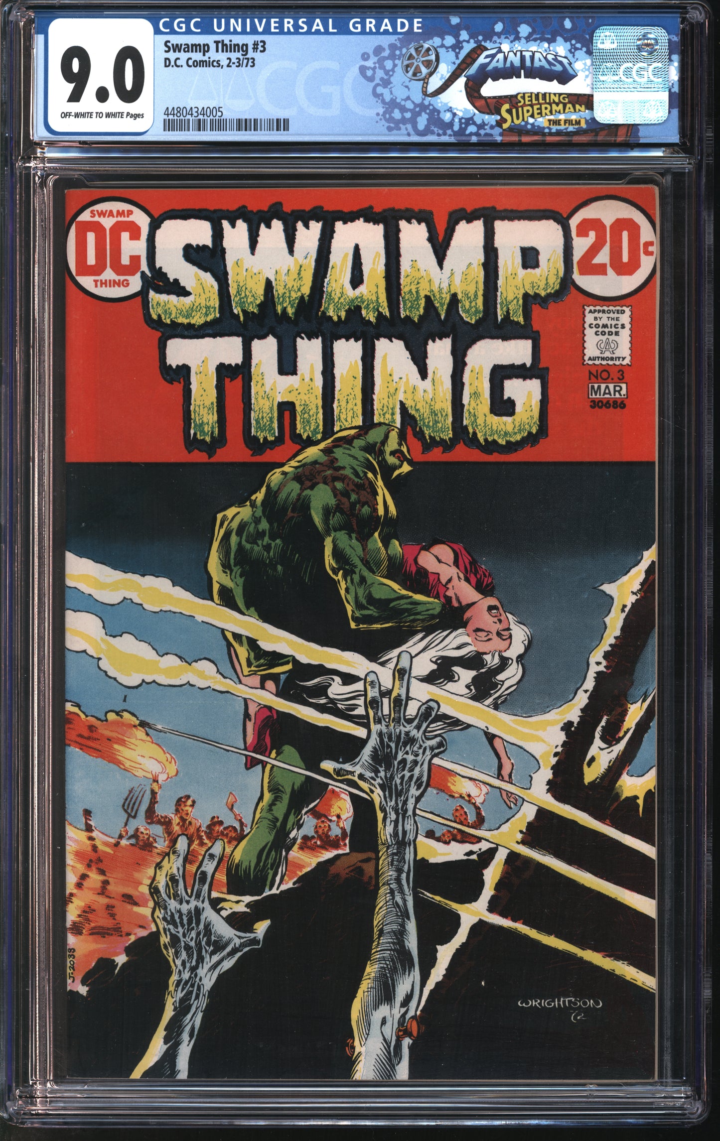 D.C. Comics Swamp Thing 2-3/73 FANTAST CGC 9.0 Off-White To White Pages