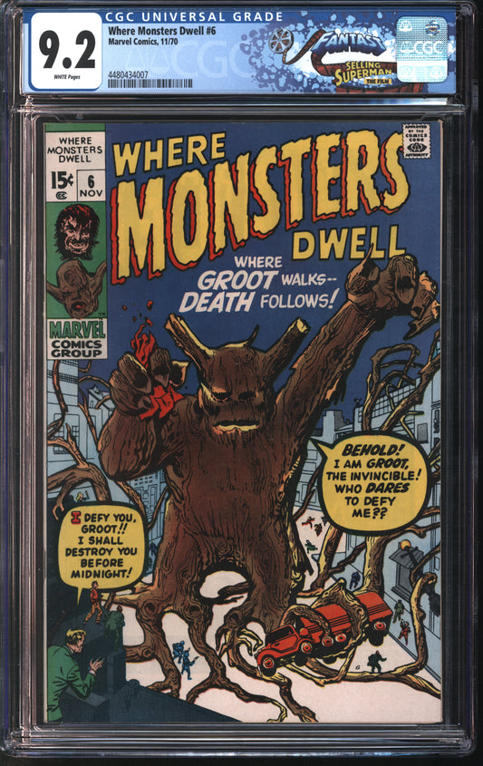 Marvel Where Monsters Dwell 6 11/70 FANTAST CGC 9.2 White Pages