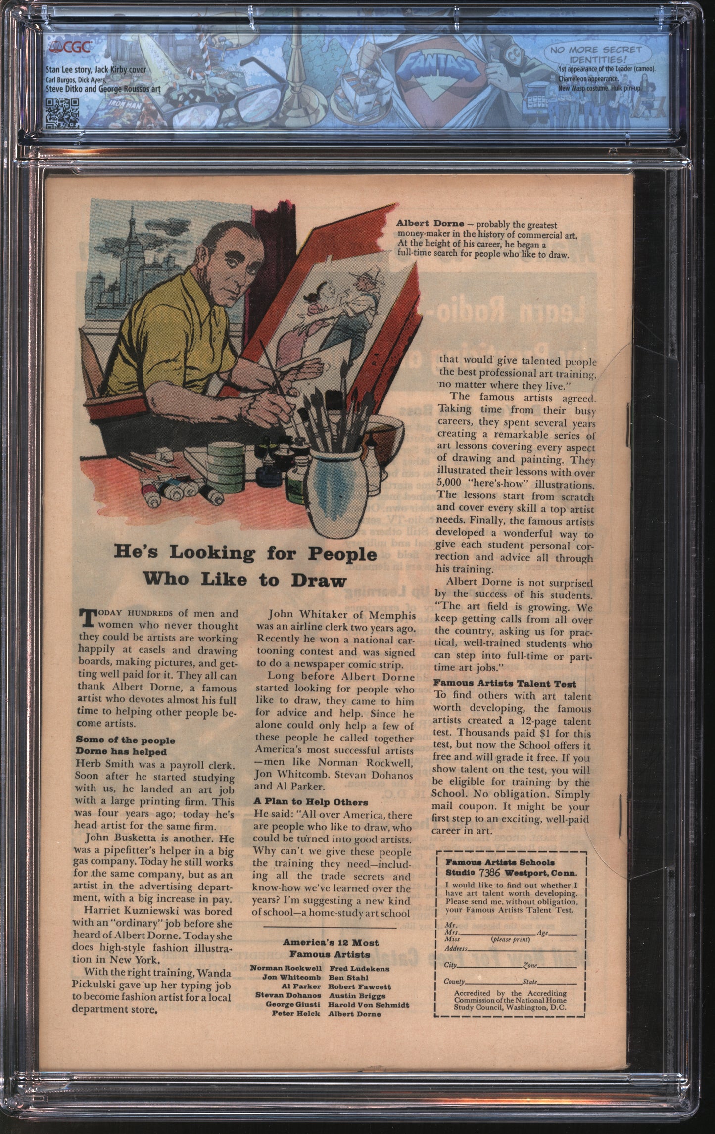 Marvel Tales to Astonish 62 12/64 FANTAST CGC 7.5 Off-White To White Pages