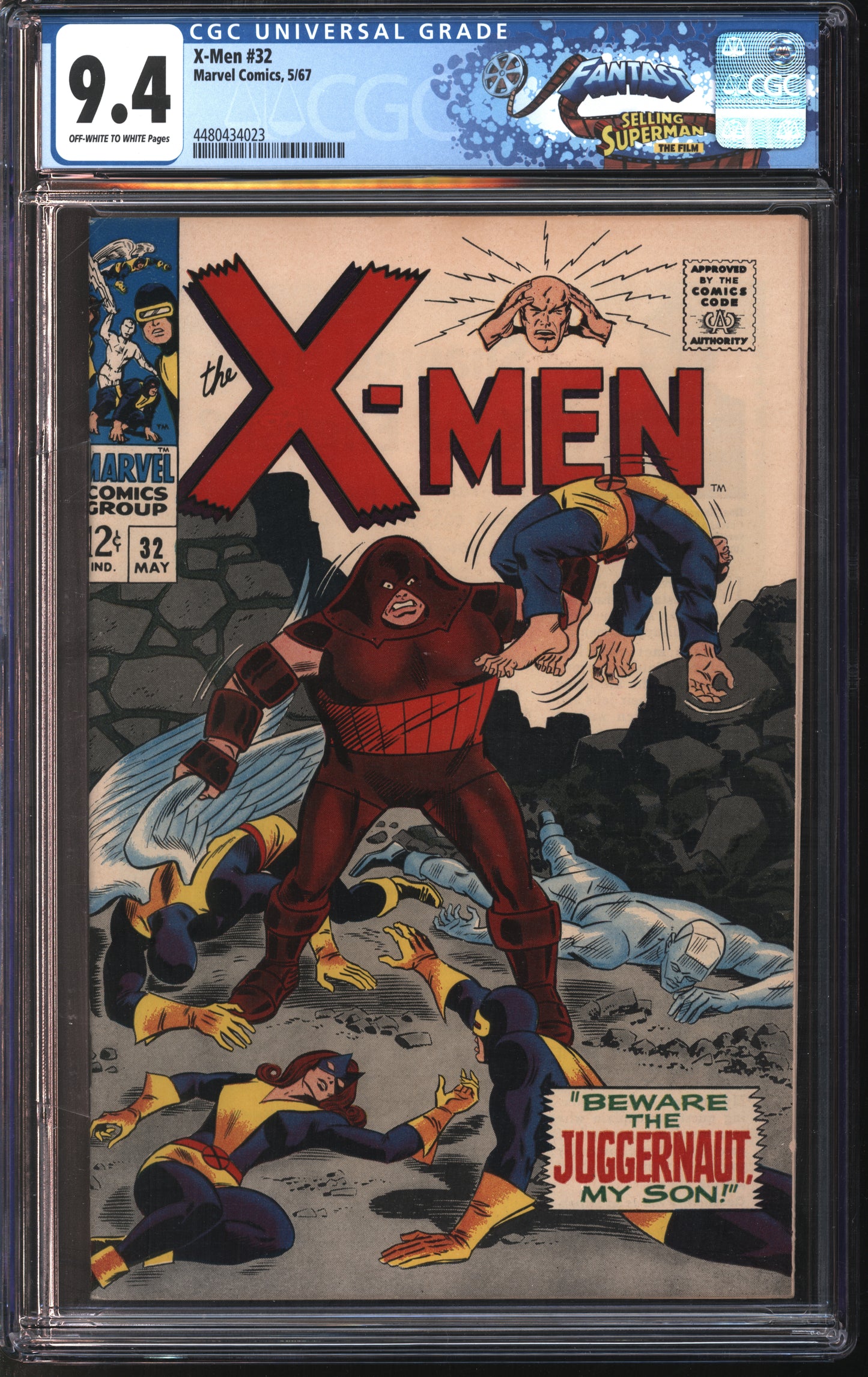 Marvel X-Men 32 5/67 FANTAST CGC 9.4 Off-White To White Pages