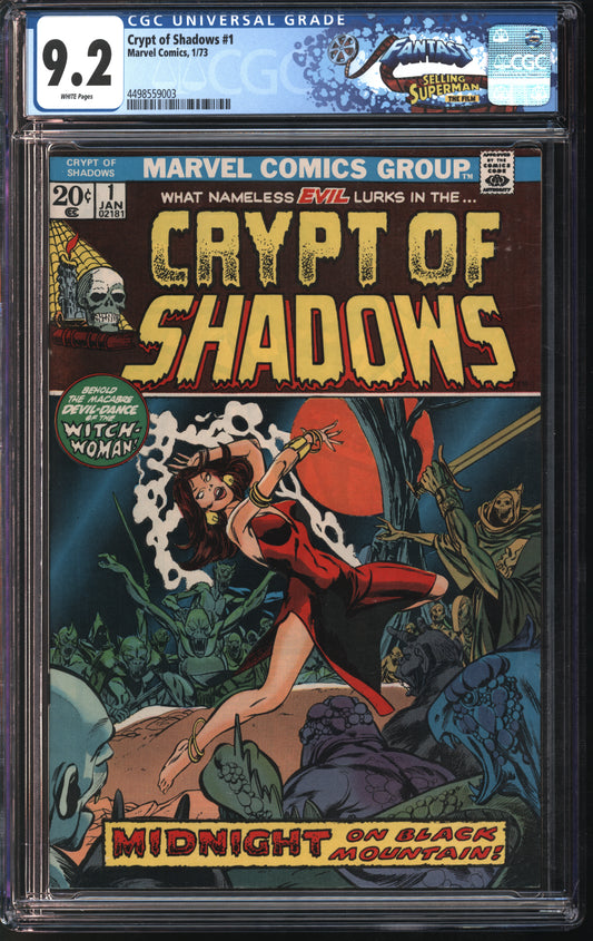 Marvel Comics Crypt of Shadows #1 1/73 FANTAST CGC 9.2 White Pages