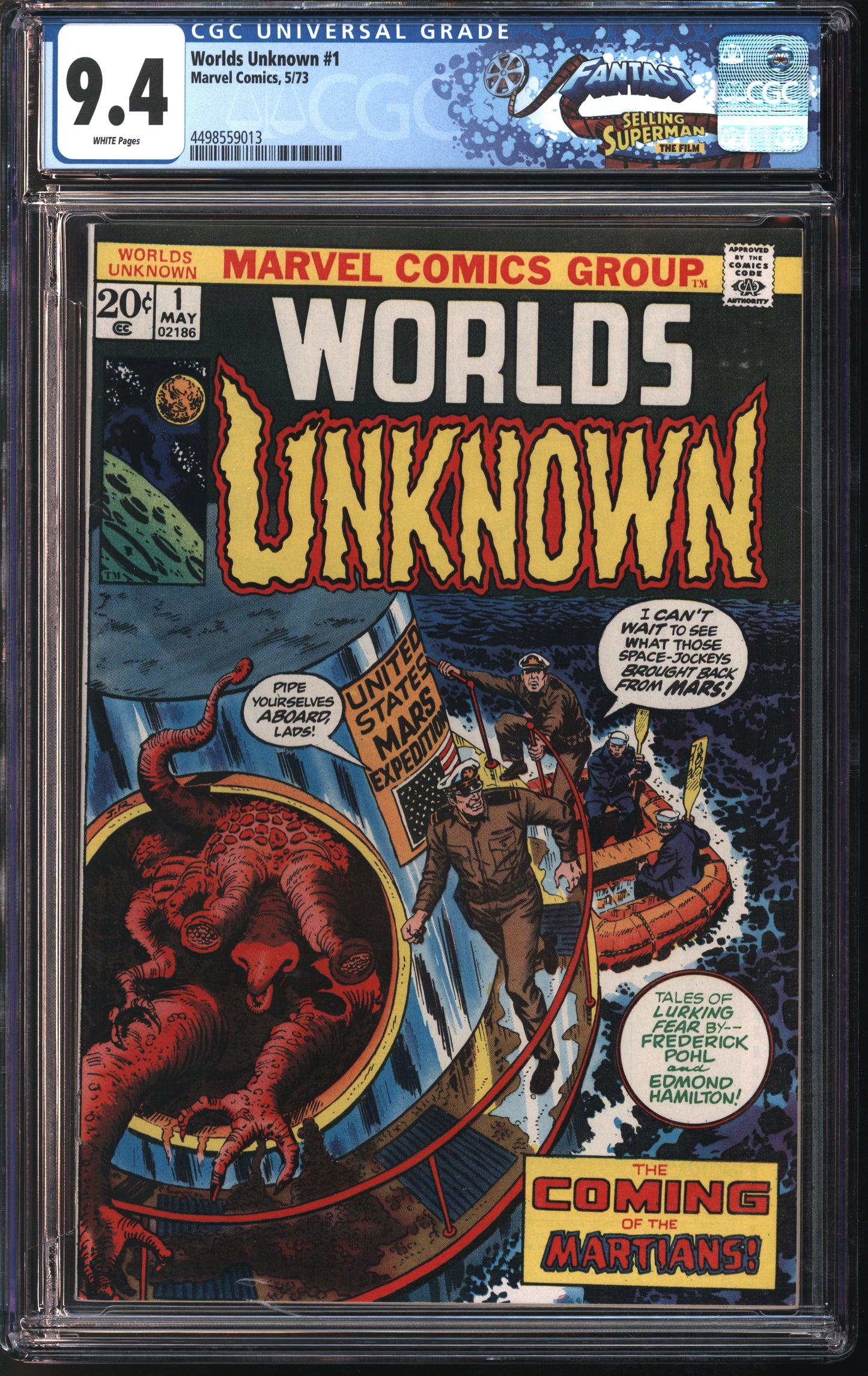Marvel Comics Crypt of Shadows #1 1/73 FANTAST CGC 9.4 White Pages
