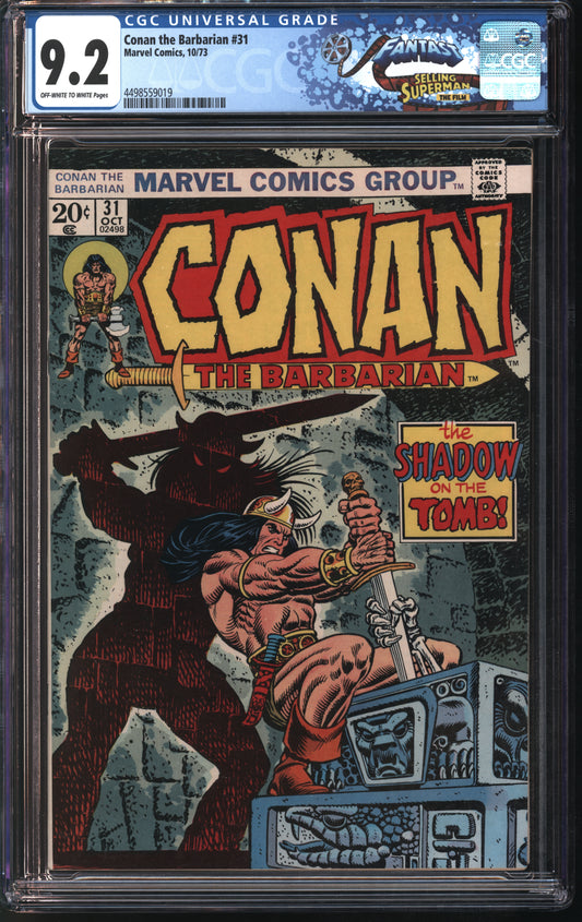 Marvel Comics Tarzan #31 10/73 FANTAST CGC 9.2 Off-White to White Pages