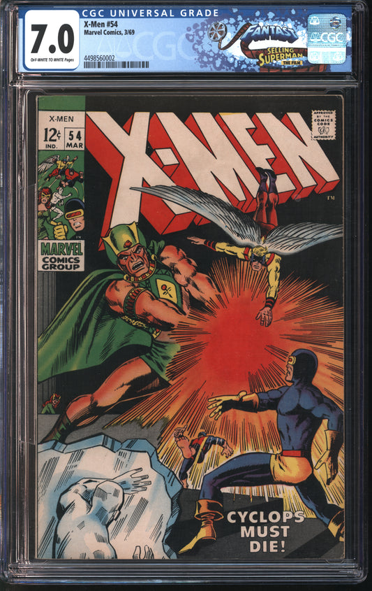 Marvel X-Men 54 3/69 FANTAST CGC 7.0 Off-White to White Pages