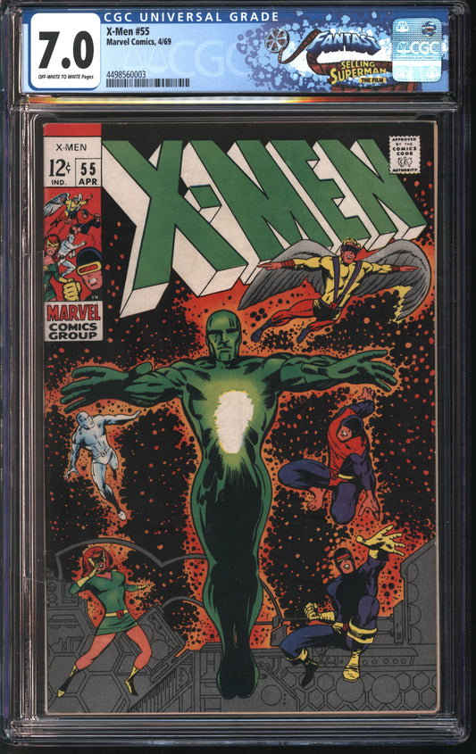 Marvel X-Men 55 4/69 FANTAST CGC 7.0 Off-White to White Pages