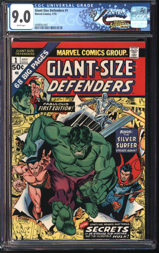 Marvel Comics Giant-Size Defenders #1 7/74 FANTAST CGC 9.0 White Pages