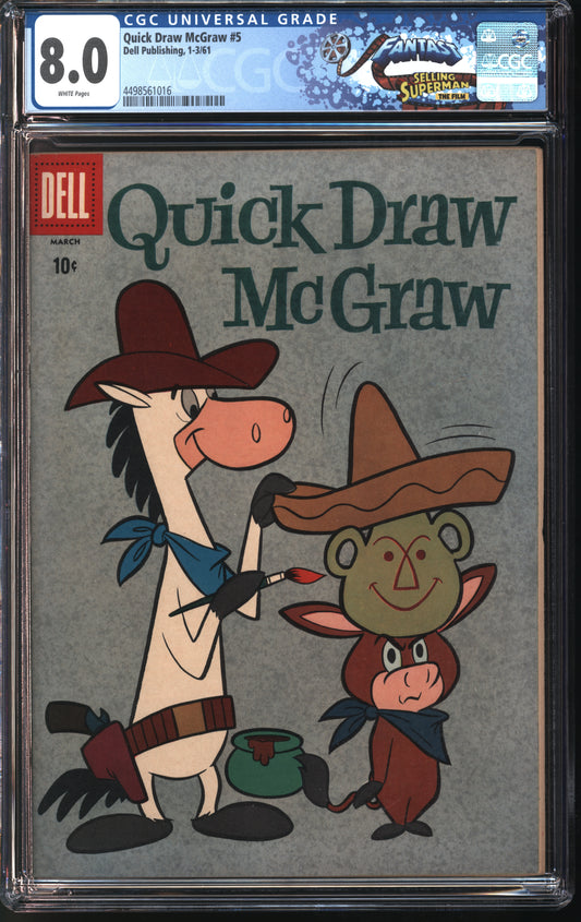 Dell Publishing Quick Draw McGraw #5 1-3/61 FANTAST CGC 8.0 White Pages