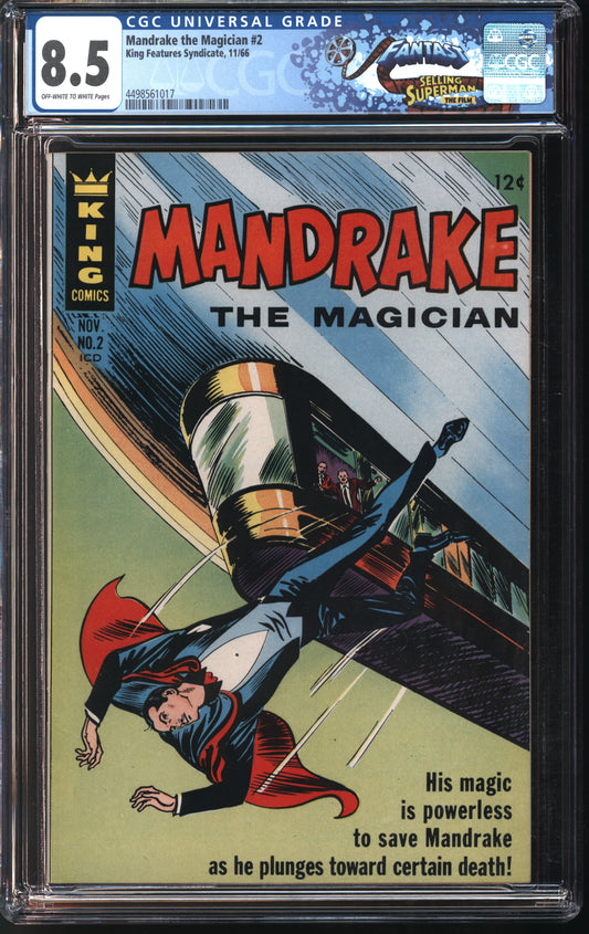 King Features Synd. Mandrake the Magician #2 11/66 FANTAST CGC 8.5 Off-White to White Pages