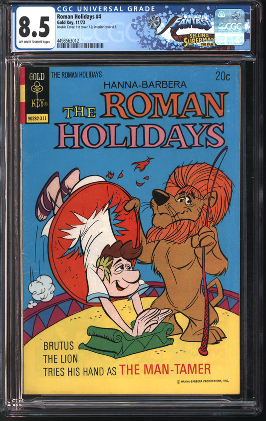 Gold Key Roman Holiday #4 11/73 FANTAST CGC 8.5 DOUBLE COVER Off-White to White Pages