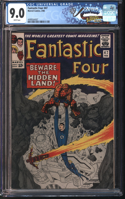 Marvel Comics Fantastic Four 47 2/66 FANTAST CGC 9.0 White pages