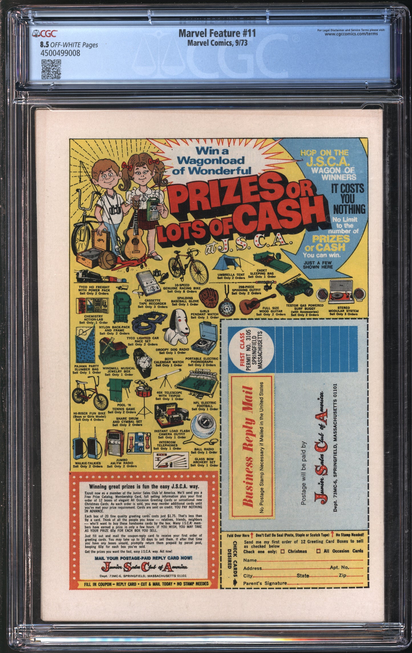 Marvel Comics Marvel Feature 11 9/73 CGC 8.5 Off-White Pages