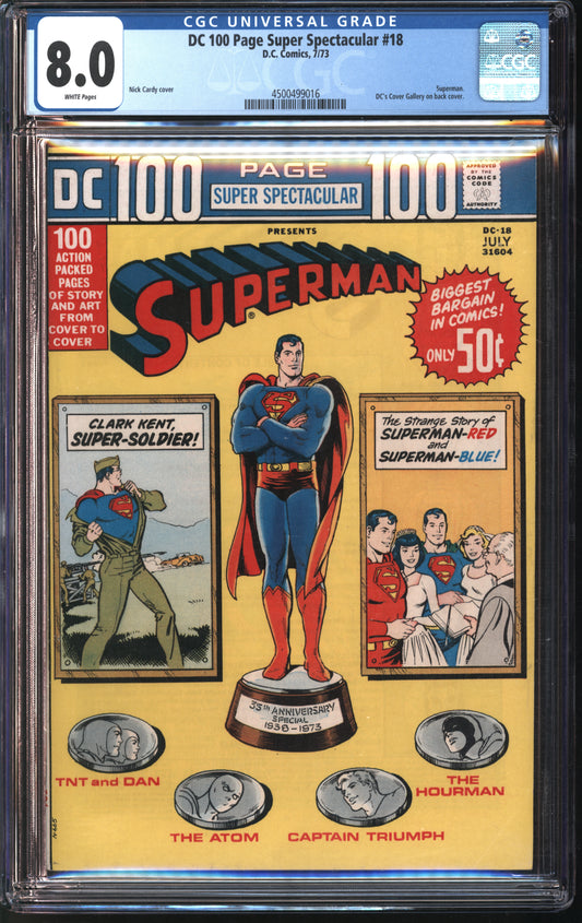 DC 100 Page Super Spectacular #18 CGC 8.0 White pages