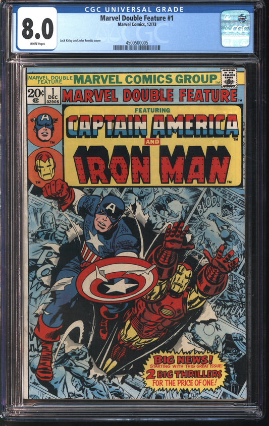 Marvel Double Feature 1 12/73 CGC 8.0 White Pages