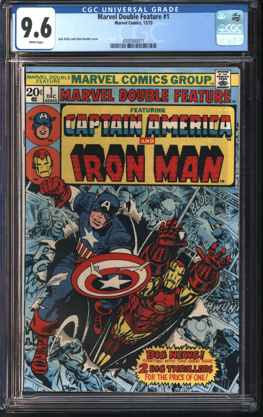 Marvel Double Feature 1 12/73 CGC 9.6 White Pages