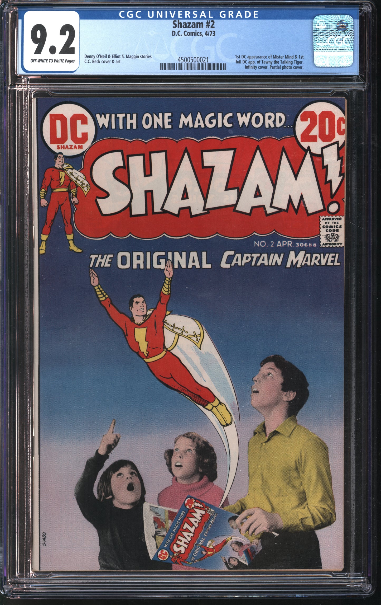 DC Shazam 2 4/73 CGC 9.2 Off-White to White Pages