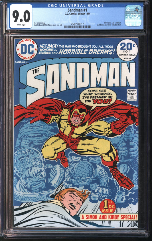 D.C Comics Sandman #1 Winter 1974 CGC 9.0 White Pages