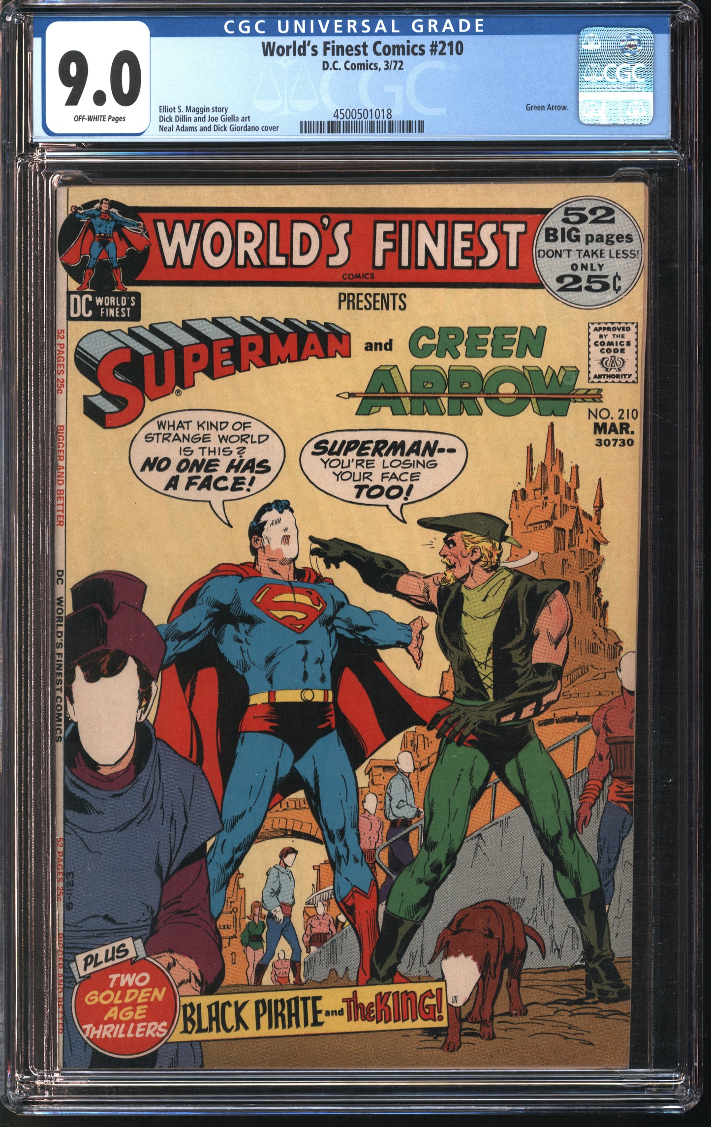 D.C Comics World's Finest Comics 210 3/72 CGC 9.0 Off-White Pages