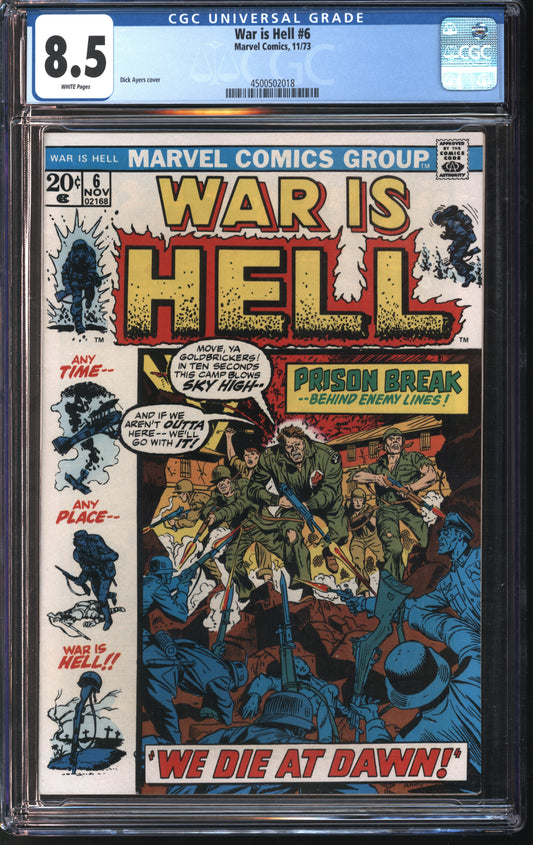 Marvel Comics War is Hell #6 11/73 CGC 8.5 White Pages