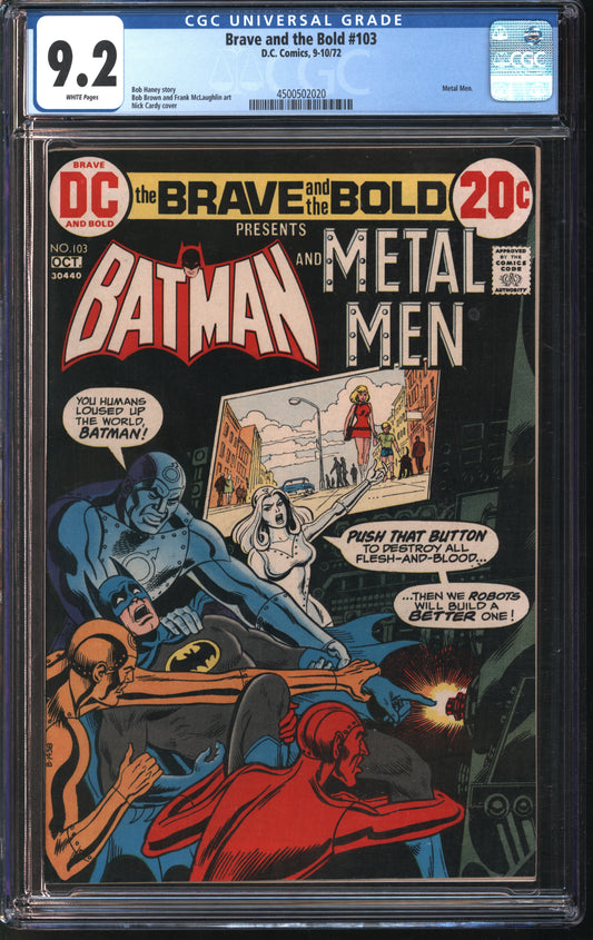 D.C Comics Brave and the Bold 103 9-10/72 CGC 9.2 White Pages