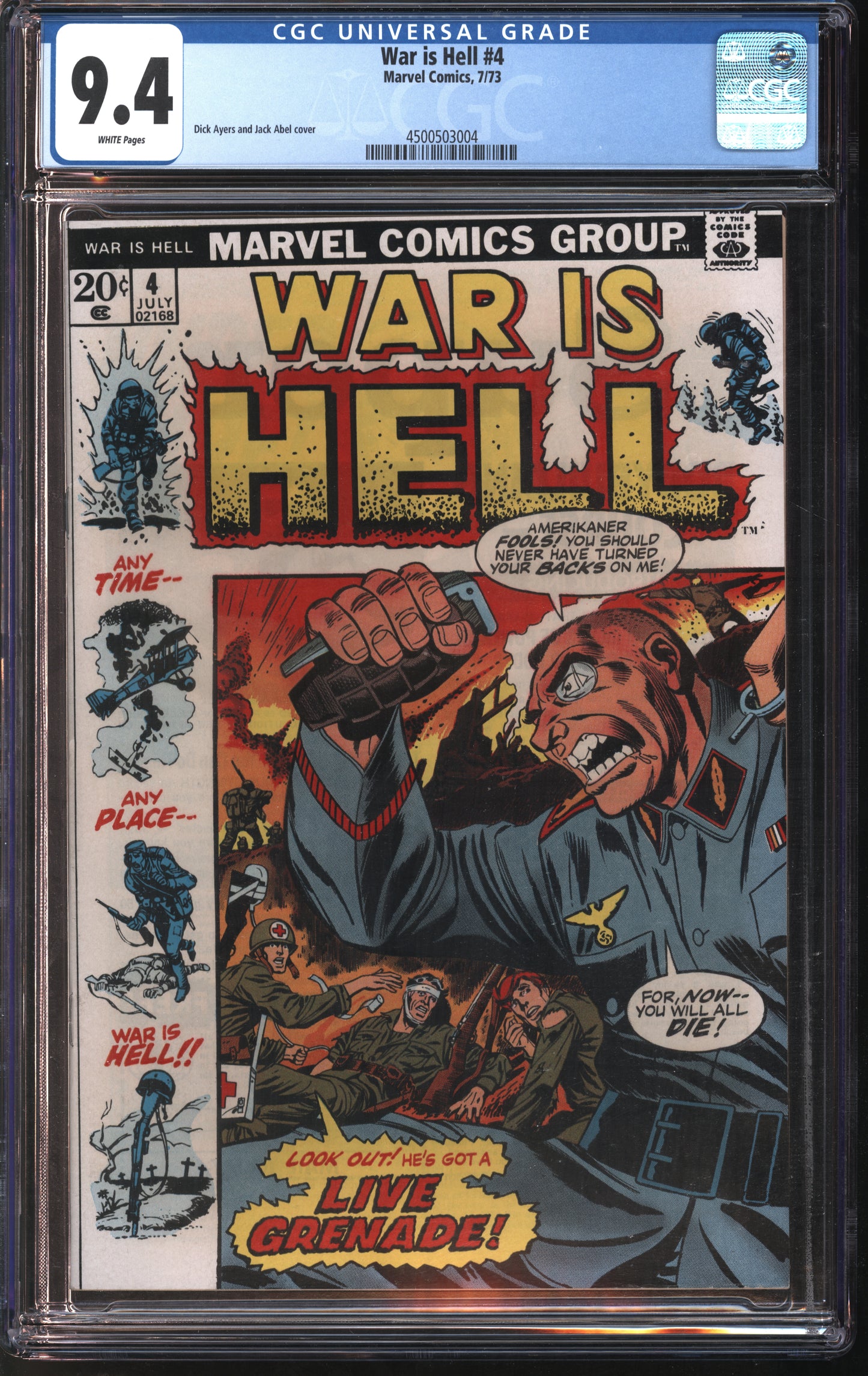 Marvel Comics War is Hell #4 7/73 CGC 9.4 White Pages