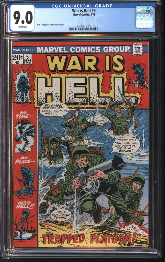 Marvel Comics War is Hell #5 11/73 CGC 9.0 White Pages