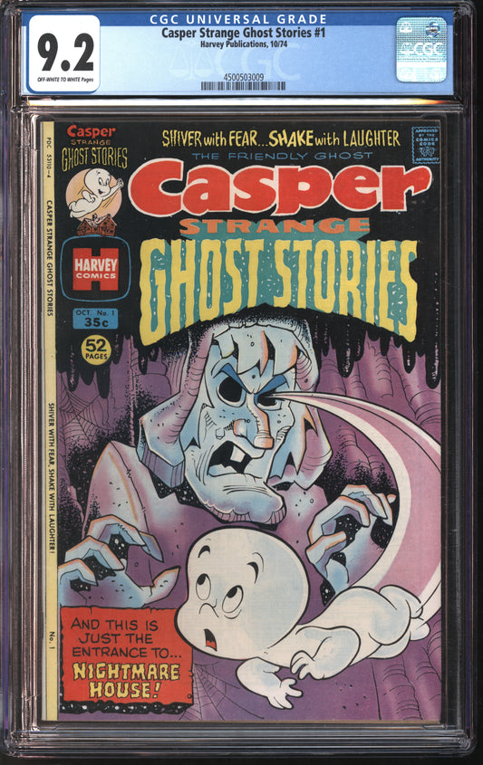 Harvey Publications Casper Strange Ghost Stories #1 10/74 CGC 9.2 Off-White to White Pages