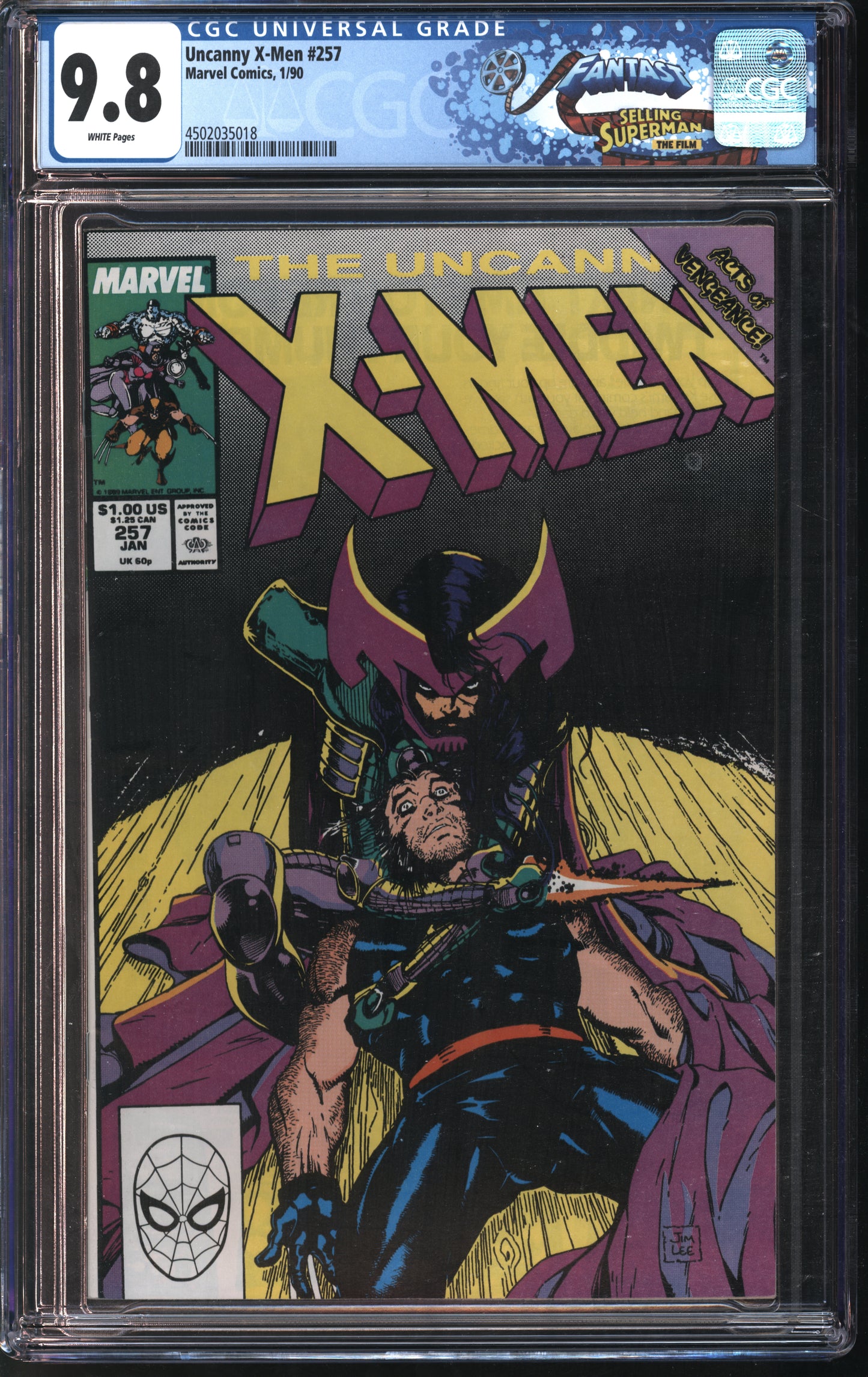 Marvel X-Men 257 1/90 FANTAST CGC 9.8 White Pages