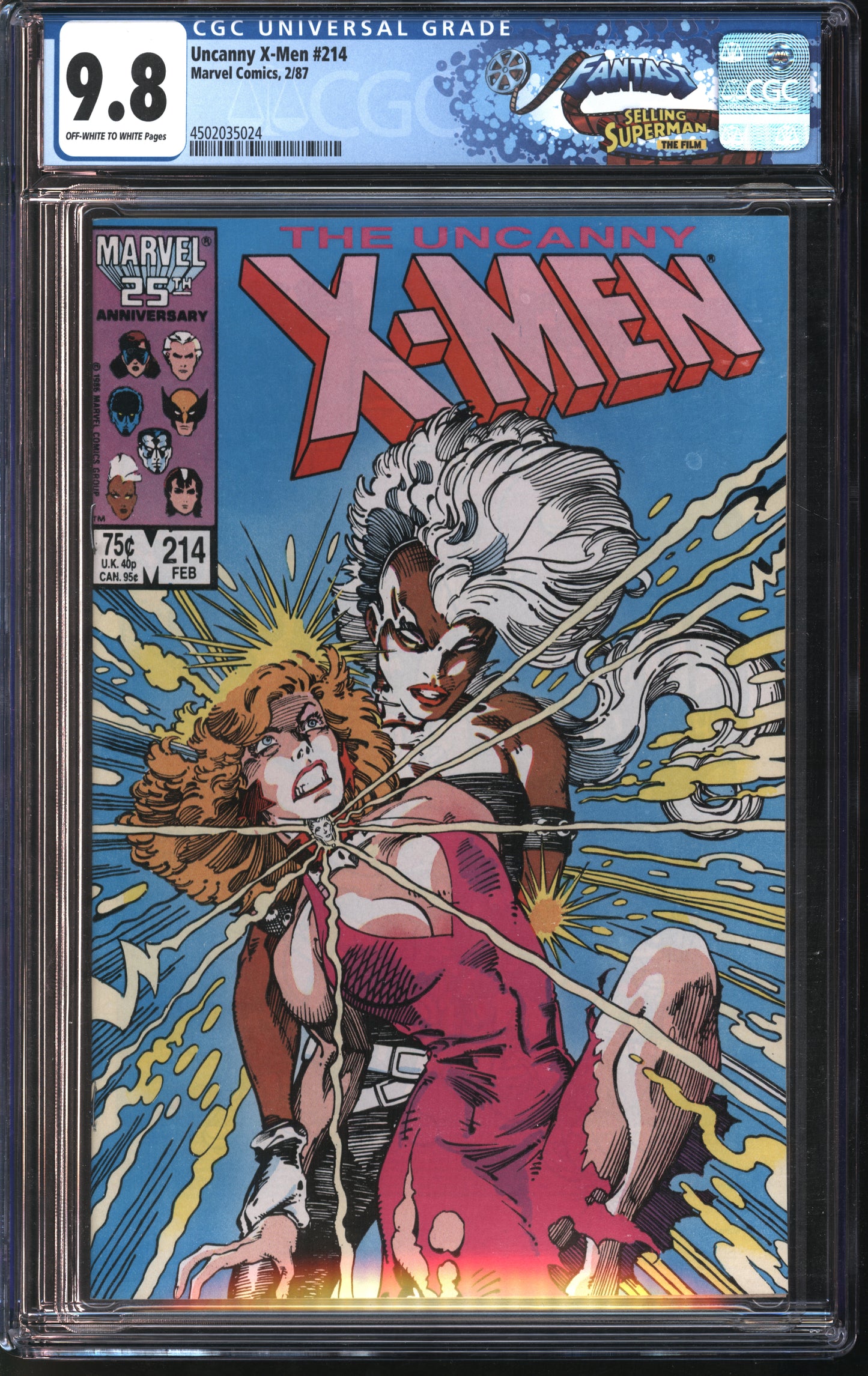 Marvel Uncanny X-men 214 2/87 FANTAST CGC 9.8 White Pages